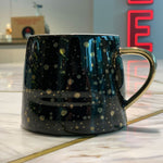 Black Ceramic Mug with Gold Handle