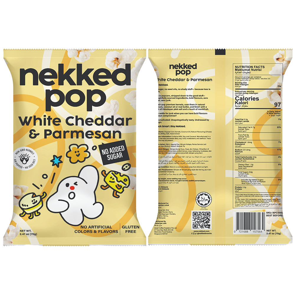 
                  
                    Nekked White Cheddar & Parmesan Popcorn 70g
                  
                