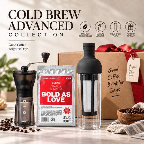 Cold Brew Advanced Collection – Hario Filter-in Bottle + Coffee Mill + 250g Coffee Beans