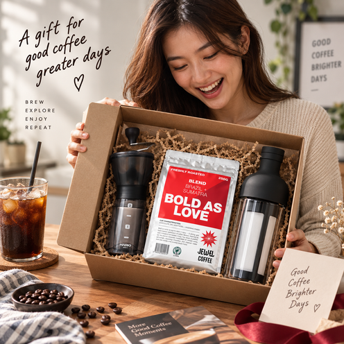 Cold Brew Advanced Collection – Hario Filter-in Bottle + Coffee Mill + 250g Coffee Beans