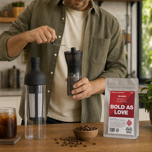 Cold Brew Advanced Collection – Hario Filter-in Bottle + Coffee Mill + 250g Coffee Beans