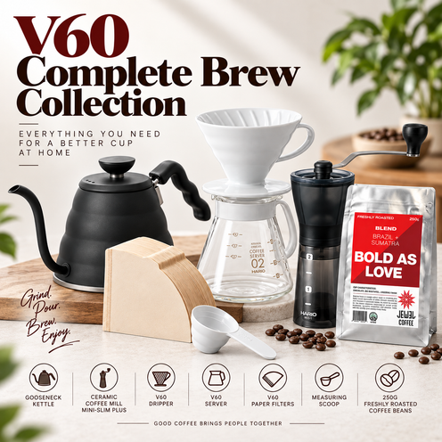 V60 Complete Brew Collection – Kettle, Grinder, Dripper, Server, Filters & 250g Coffee Beans