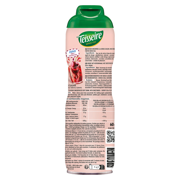 Teisseire Le 0% Kids Cherry Cola Syrup 600ml