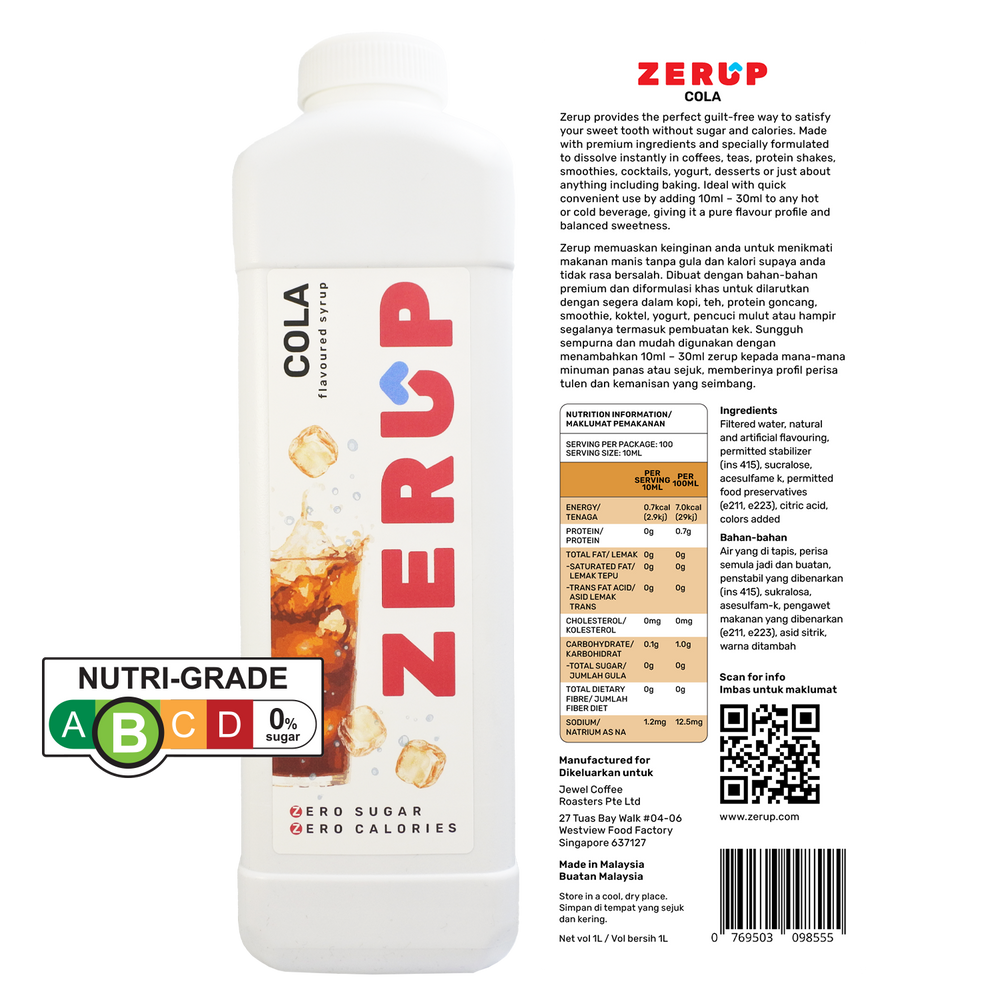 
                  
                    Zerup Zero Sugar Cola Syrup 1L
                  
                