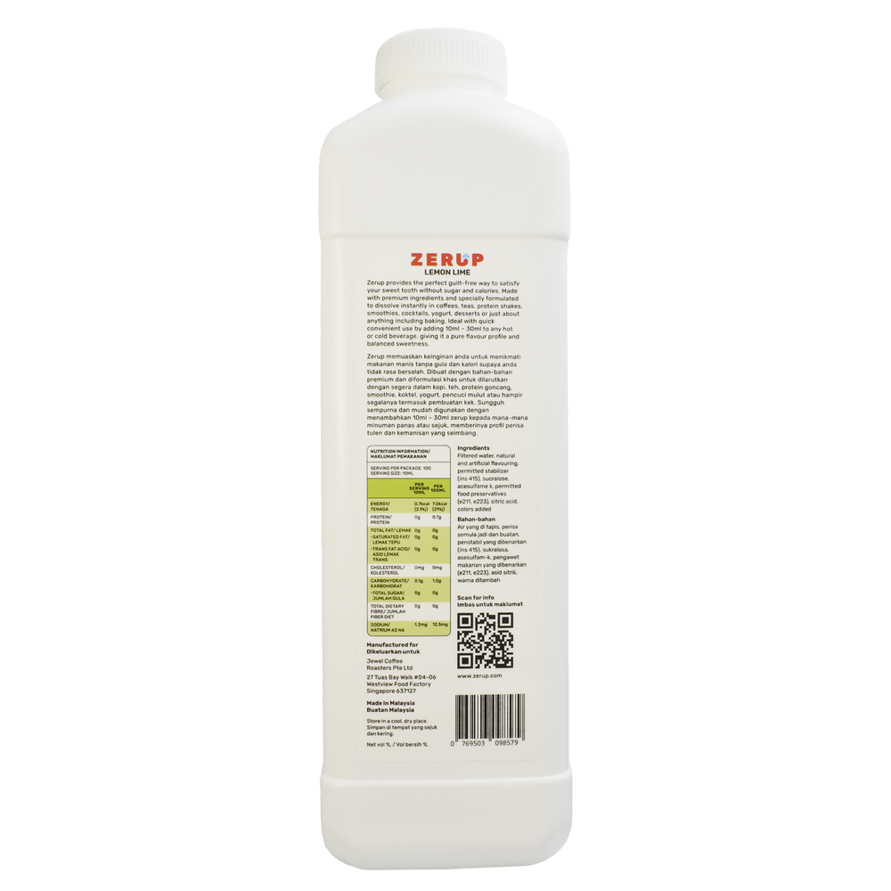 
                  
                    Zerup Zero Sugar Lemon Lime Syrup 1L
                  
                