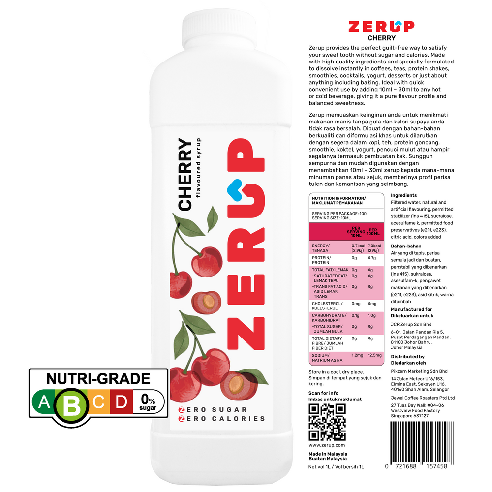 
                  
                    Zerup Zero Sugar Cherry Syrup 1L
                  
                